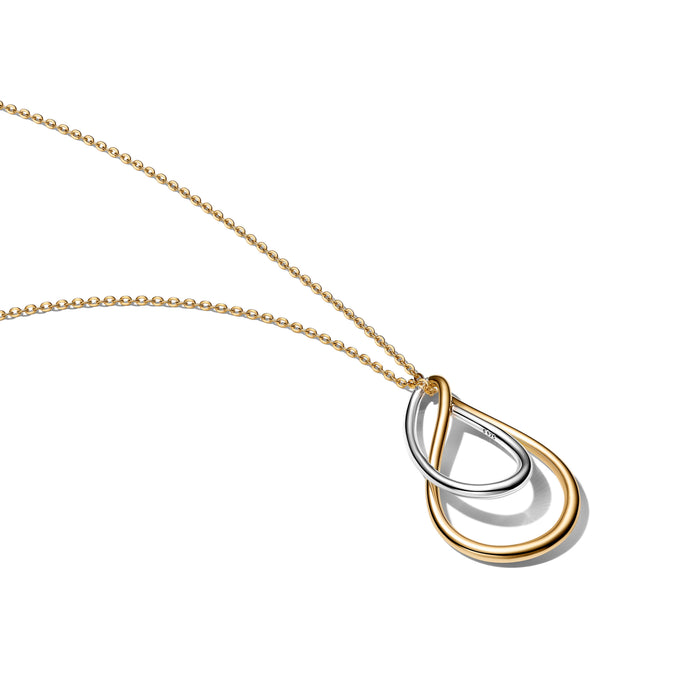 Pandora Two-Tone Double Pendant Necklace  14k Gold Plating & Sterling Silver