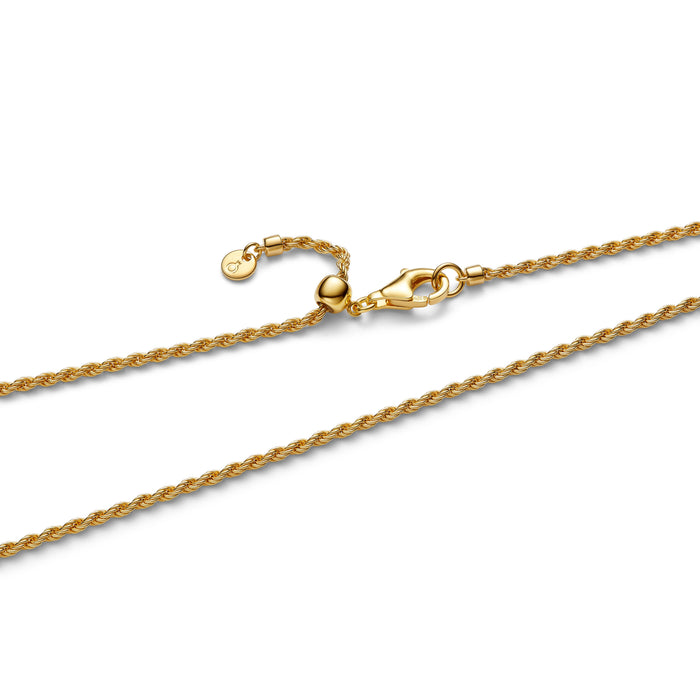 Pandora Rope Chain Necklace 14k Gold Plating
