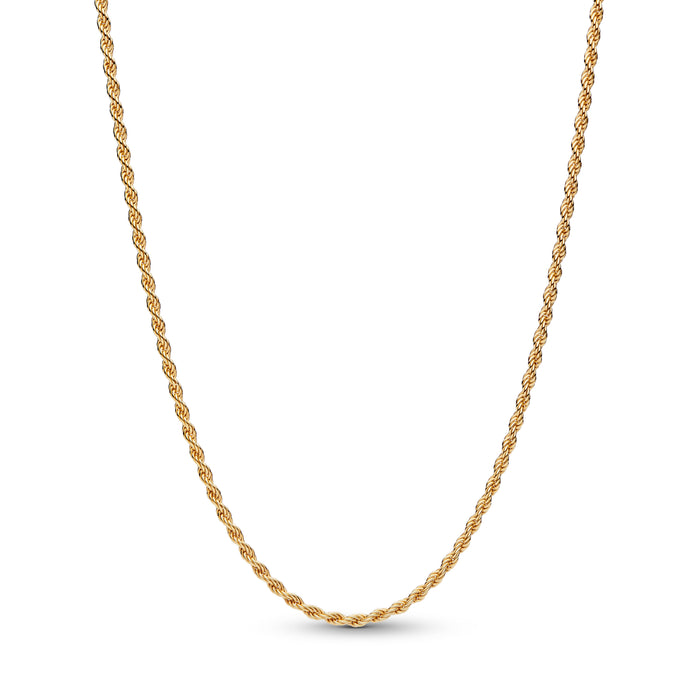 Pandora Rope Chain Necklace 14k Gold Plating