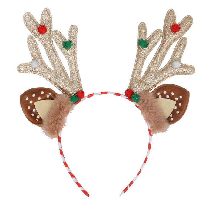 Gisela Graham Gold Reindeer Antlers Acrylic Headband 26cm
