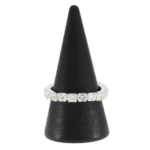 Equilibrium All That Sparkles Silver Plated Ring Clear