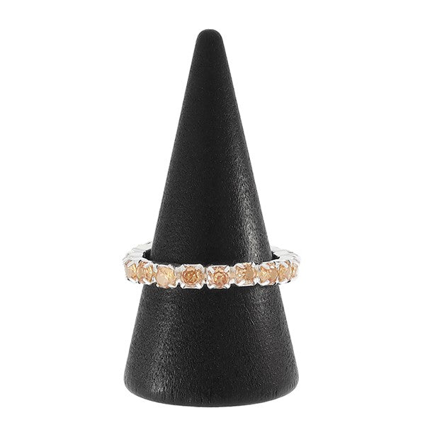 Equilibrium All That Sparkles Silver Plated Ring Champagne