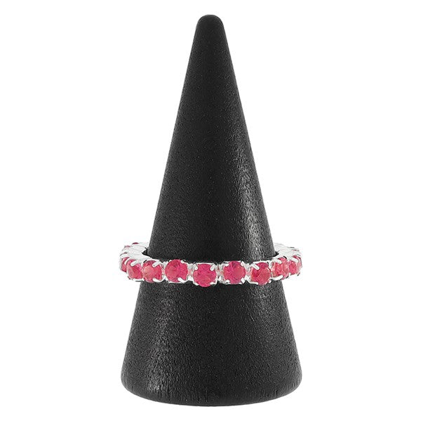 Equilibrium All That Sparkles Silver Plated Ring Fuchsia Pink