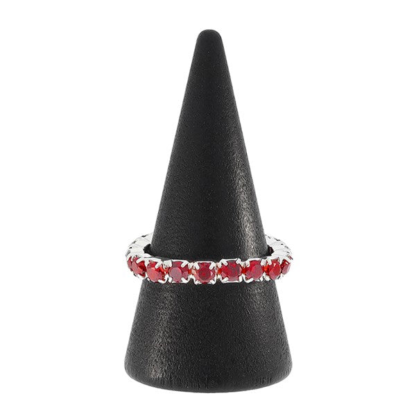 Equilibrium All That Sparkles Silver Plated Ring Ruby Red