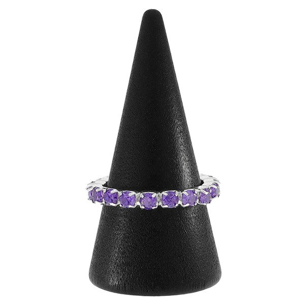 Equilibrium All That Sparkles Silver Plated Ring Purple