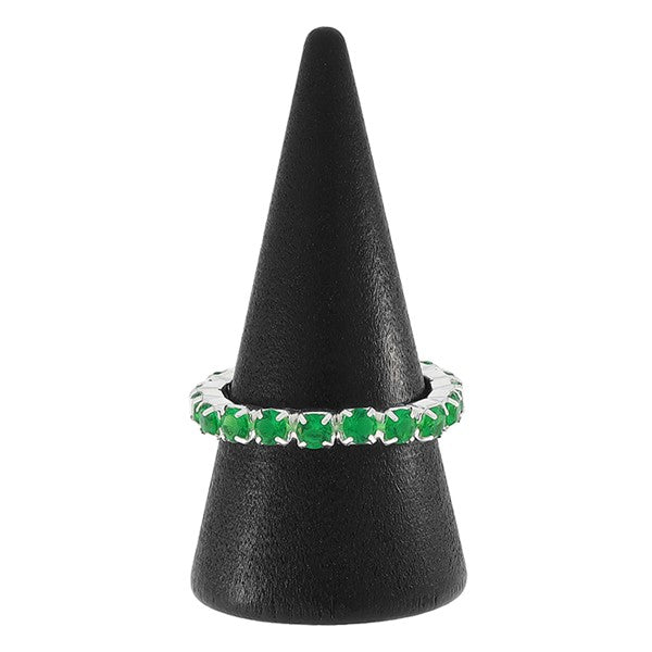 Equilibrium All That Sparkles Silver Plated Ring Emerald Green