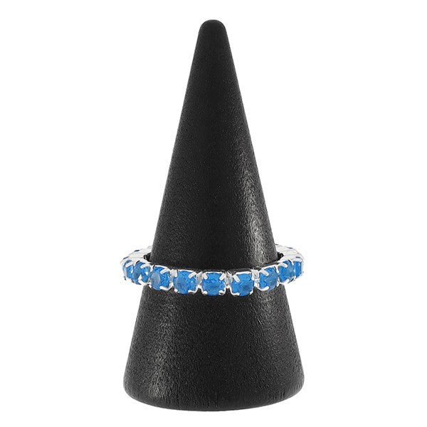 Equilibrium All That Sparkles Silver Plated Ring Mid Blue