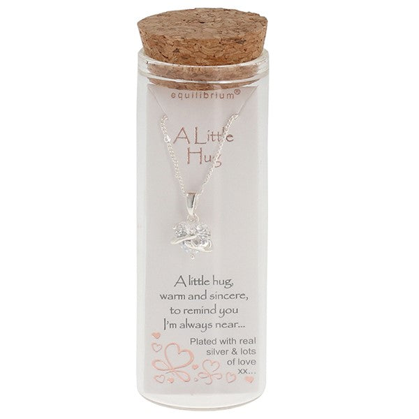 Equilibrium Message In A Bottle Silver Plated Necklace Hug