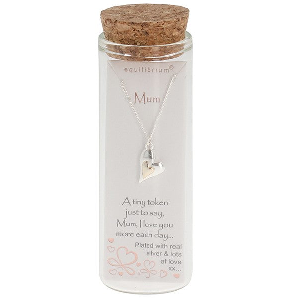 Equilibrium Girls Message In A Bottle Silver Plated Necklace Mum