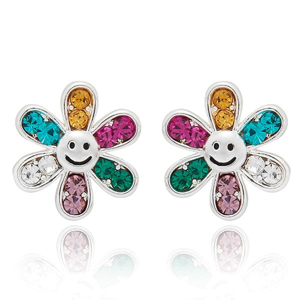 Happy Flowers Silver Plated Earrings