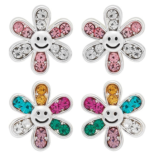 Happy Flowers Silver Plated Earrings