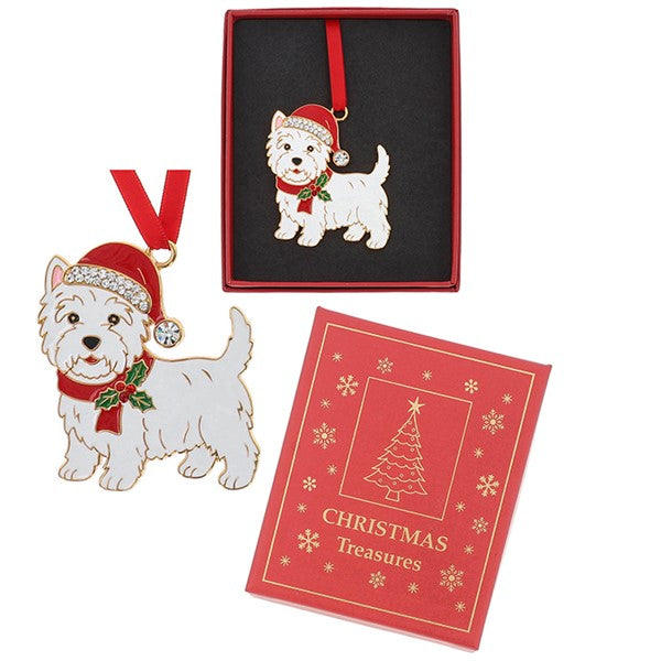 Xmas Treasures Cute Westie Tree Ornament