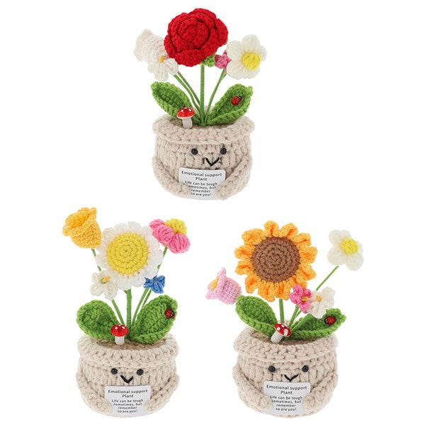 Crochet Smiley Pot Mixed Large