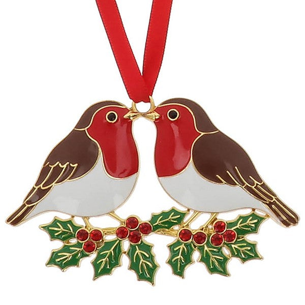 Xmas Treasures Robins Appear Tree Ornament