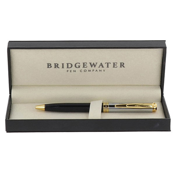 Bridgewater Oxford Black & Chrome & Gold Ball Pen