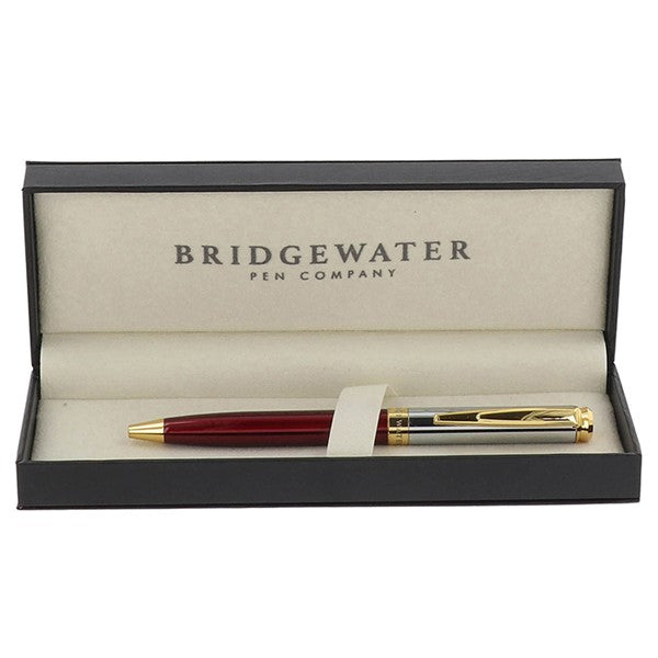 Bridgewater Oxford Red & Chrome & Gold Ball Pen