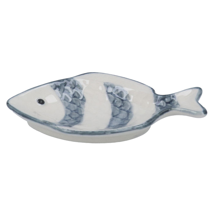 Gisela Graham Grey Stripe Stoneware Mini Trinket Dish