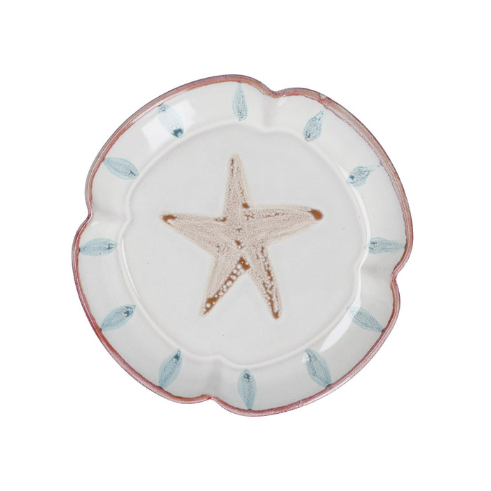 Gisela Graham Starfish Fluted Stoneware Small Plate