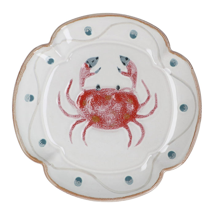 Gisela Graham Crab Fluted Stoneware Medium Plate