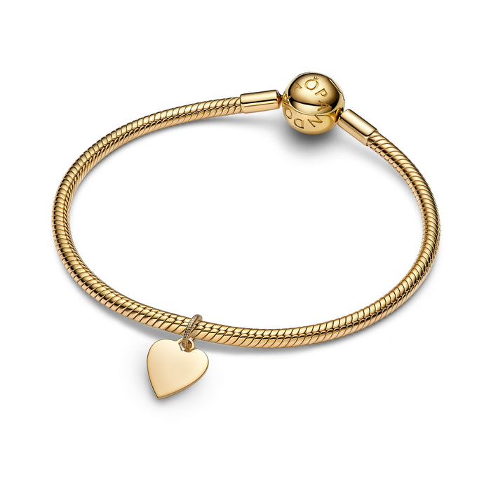 Pandora Engravable Heart Tag Pendant 14k Gold Plating