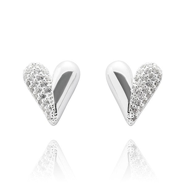 Equilibrium All That Sparkles Silver Plated Necklace & Earrings Heart
