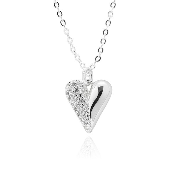 Equilibrium All That Sparkles Silver Plated Necklace & Earrings Heart