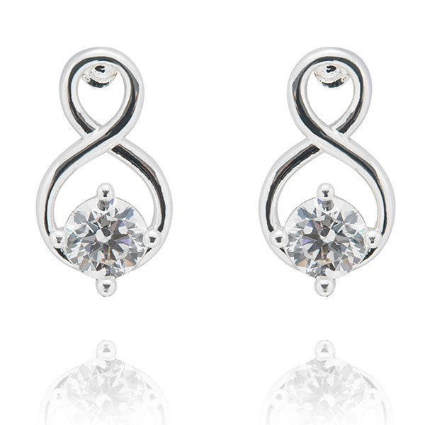 Equilibrium All That Sparkles Silver Plated Necklace & Earrings Solitaire