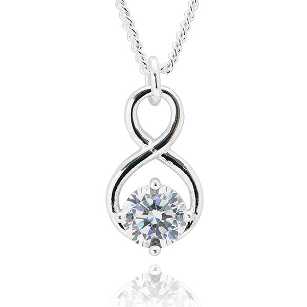 Equilibrium All That Sparkles Silver Plated Necklace & Earrings Solitaire