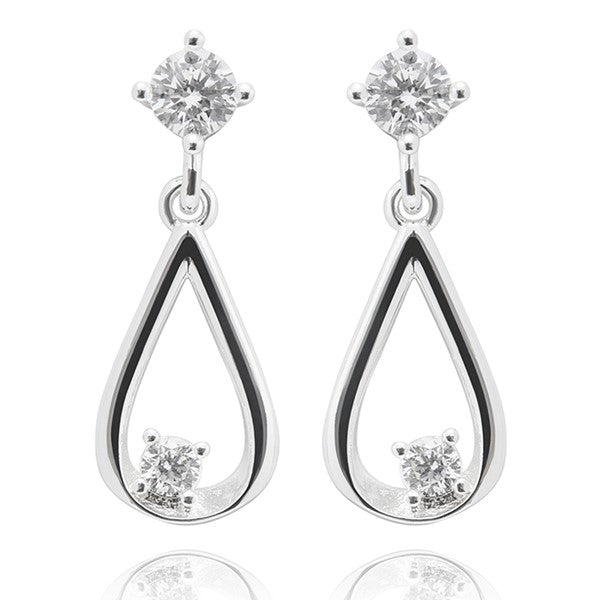 Equilibrium All That Sparkles Silver Plated Necklace & Earrings Teardrop