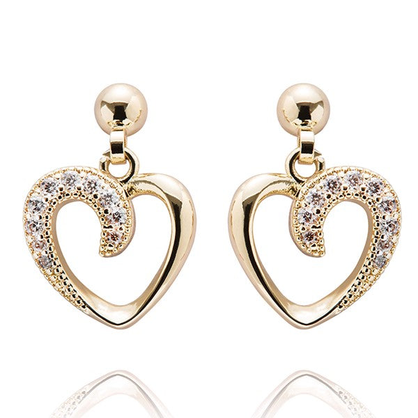 Equilibrium All That Sparkles Gold Plated Necklace & Earrings Glam Heart
