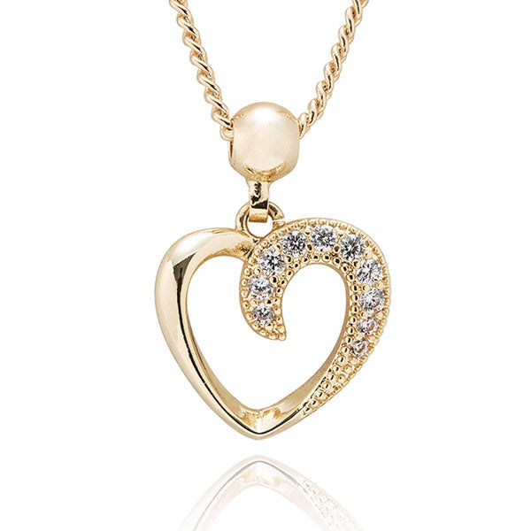 Equilibrium All That Sparkles Gold Plated Necklace & Earrings Glam Heart