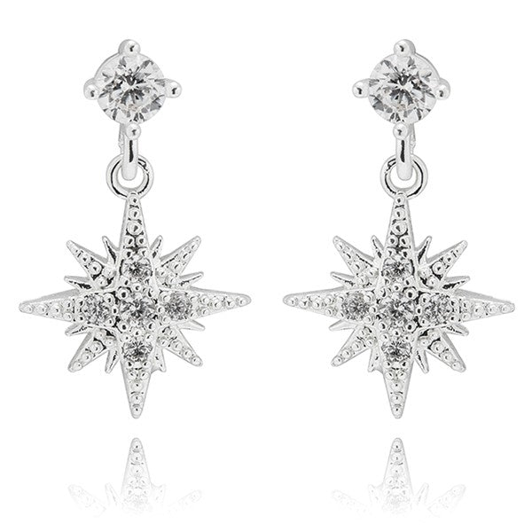 Equilibrium All That Sparkles Silver Plated Necklace & Earrings Shine Star