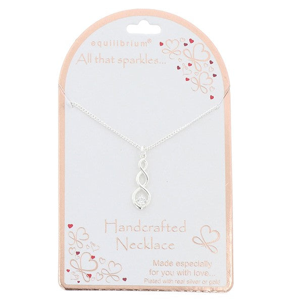 Equilibrium All That Sparkles Silver Plated Necklace Triple Loop