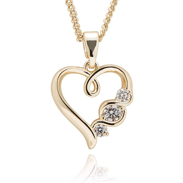 Equilibrium All That Sparkles Gold Plated Necklace Looped Heart