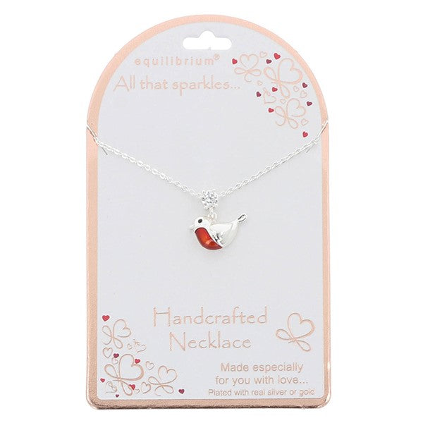 Equilibrium All That Sparkles Silver Plated Necklace & Earrings Robin