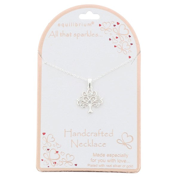 Equilibrium All That Sparkles Silver Plated Necklace Sparkle Tree