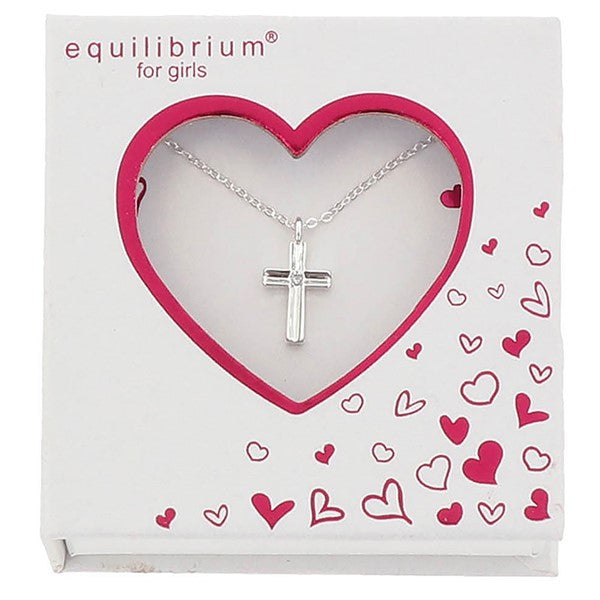 Girls Traditional Silver Plated Cross Necklace