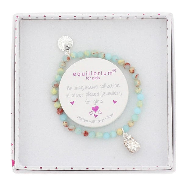 Girls Cute Little Hedgehog Silver Plated Bracelet