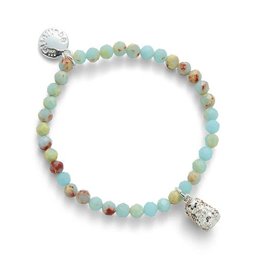 Girls Cute Little Hedgehog Silver Plated Bracelet