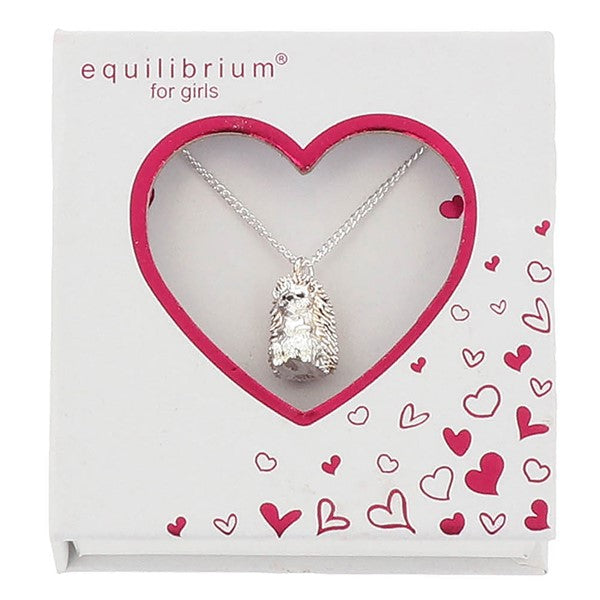 Girls Cute Little Hedgehog Silver Plated Necklace