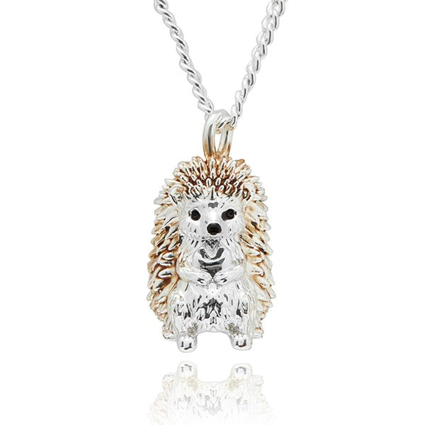 Girls Cute Little Hedgehog Silver Plated Necklace