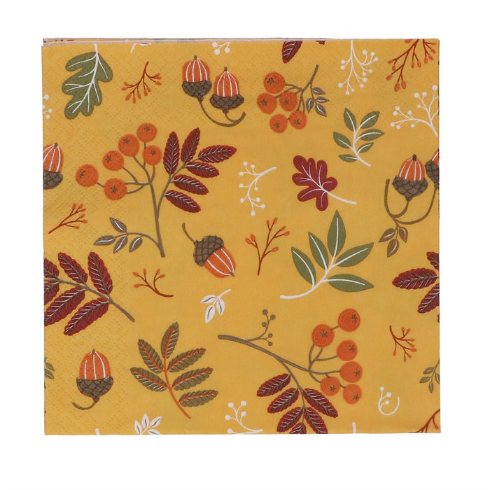 Gisela Graham Acorn/Berry Napkins Pack 20
