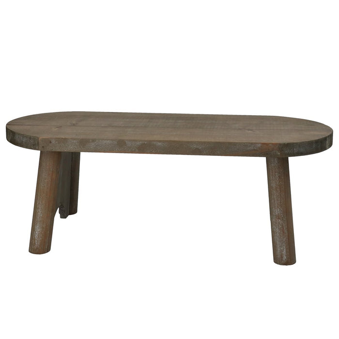 Gisela Graham Natural Wood Oval Decorative Bench 47cm