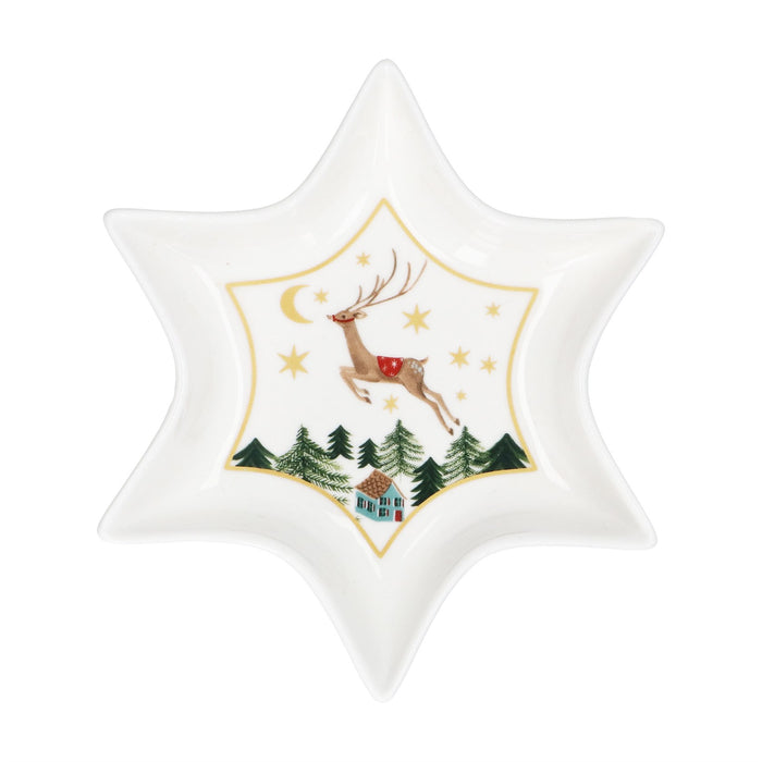 Gisela Graham New Bone China Nostalgia Sleigh Star Dish 17cm