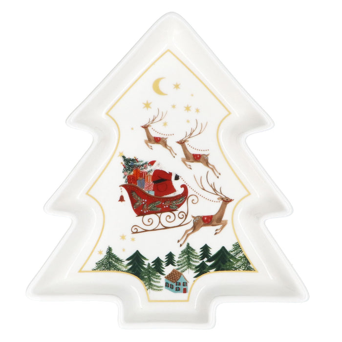 Gisela Graham New Bone China Nostalgia Sleigh Star Dish 23cm