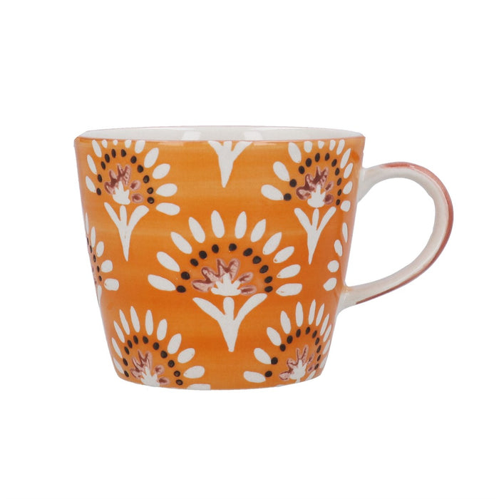 Gisela Graham Orange Fan Flower Stoneware Mug