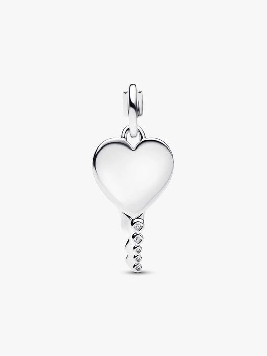 Pandora Engravable Heart Key Pendant Sterling Silver
