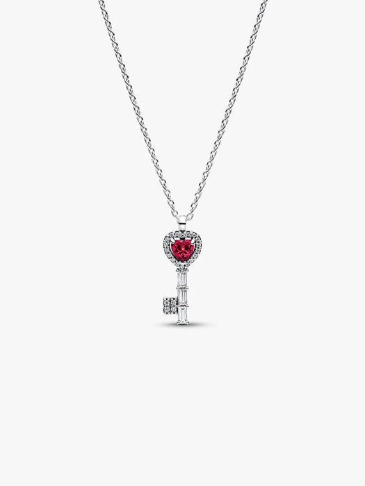 Pandora Elevated Heart Key Collier Necklace Sterling Silver