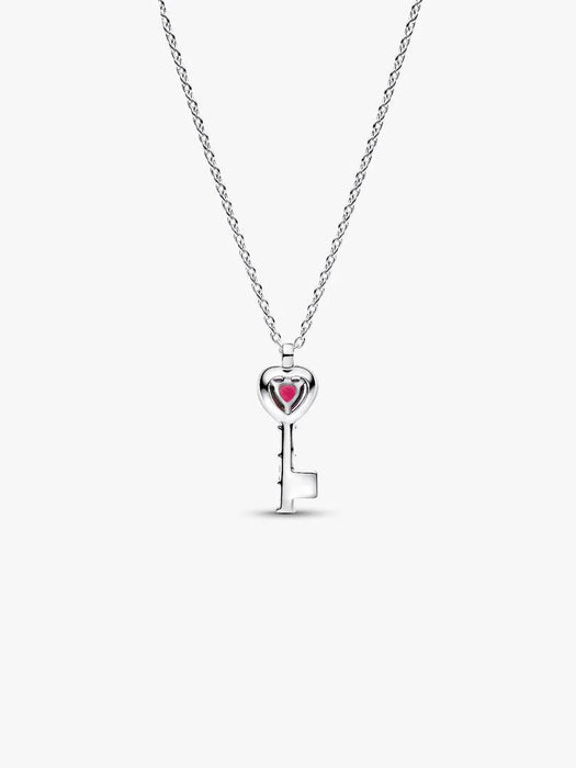 Pandora Elevated Heart Key Collier Necklace Sterling Silver
