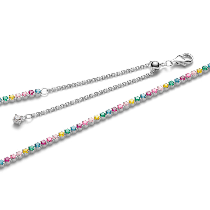 Pandora Rainbow Tennis Necklace Sterling silver